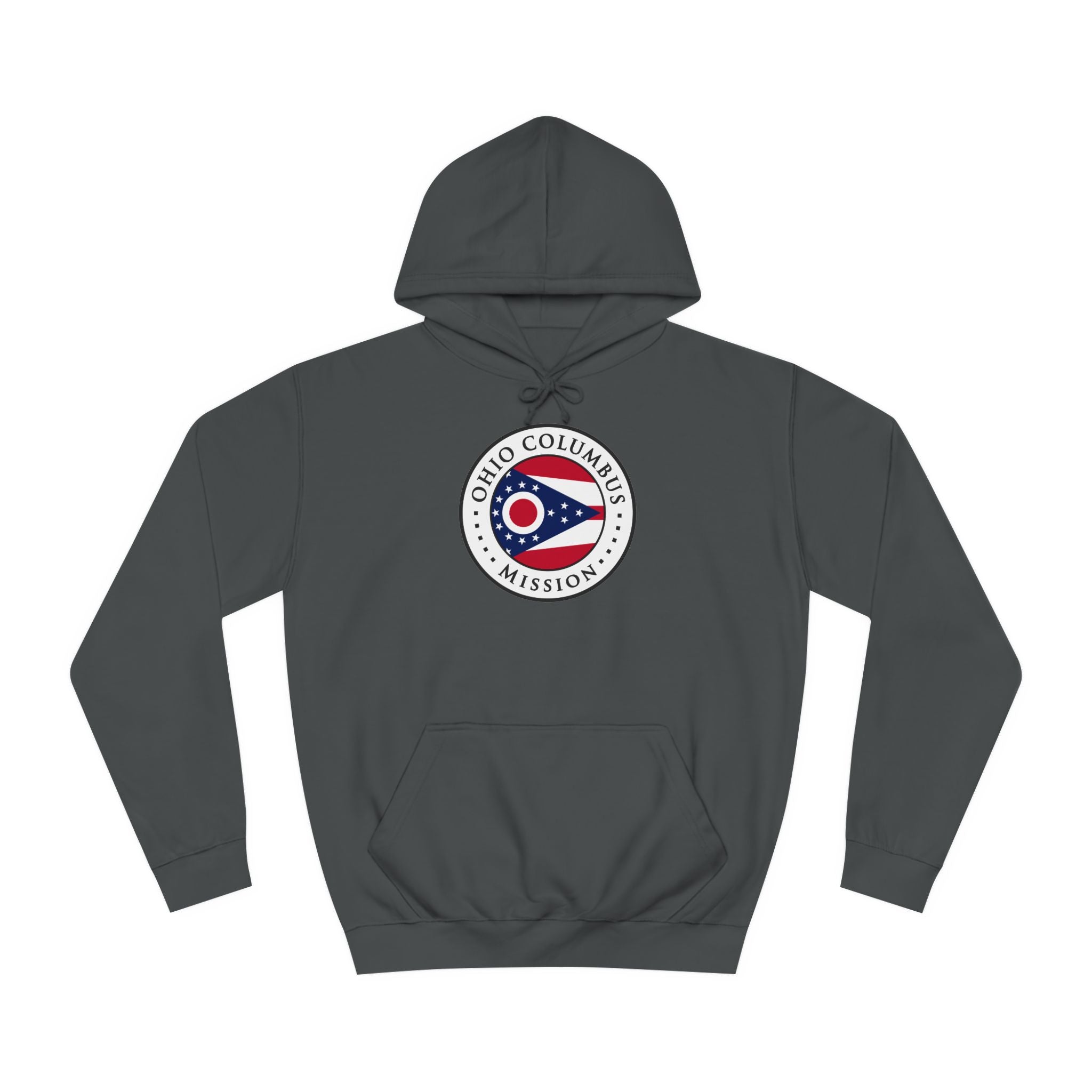 Ohio Columbus Mission State Flag Logo (White Border) College Hoodie