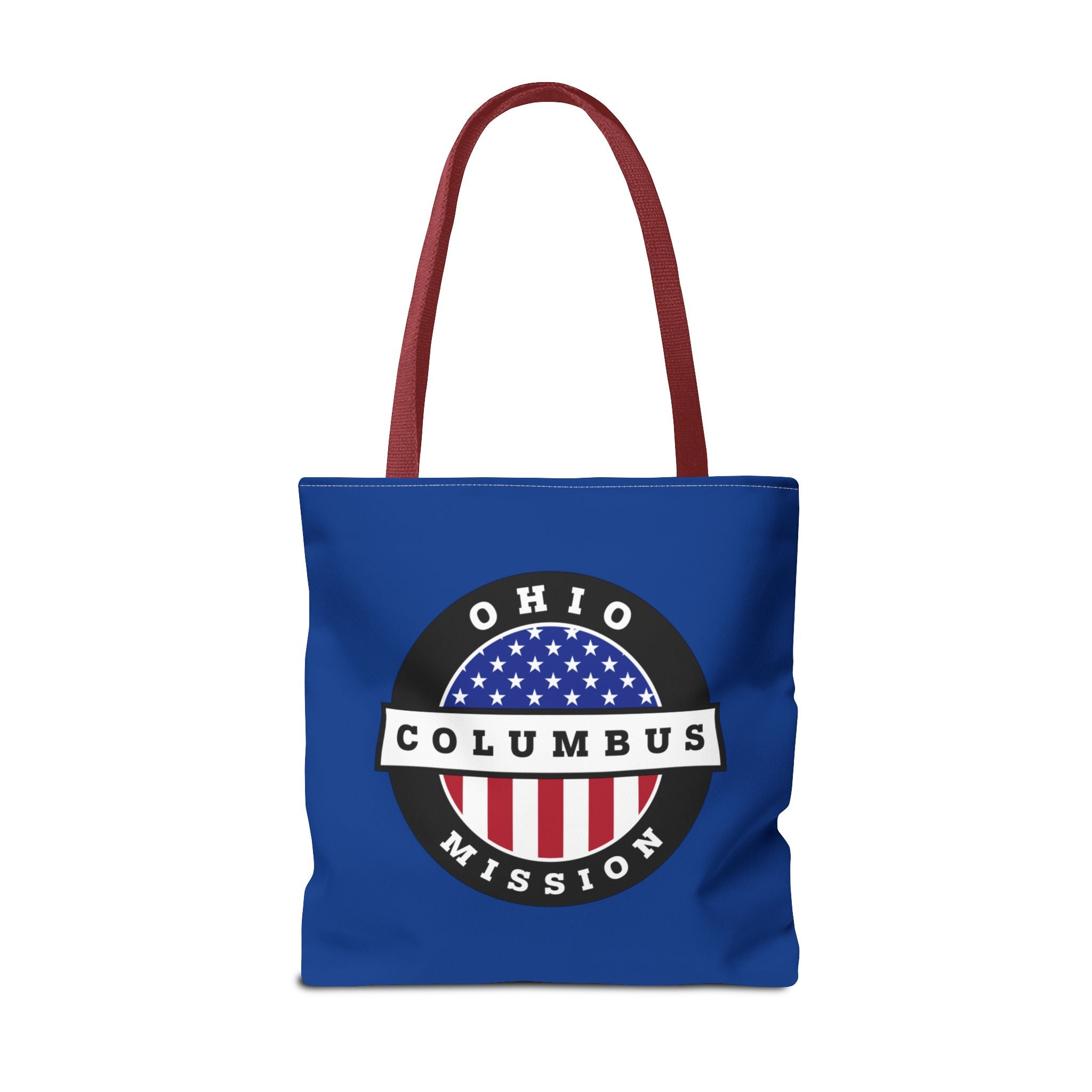 Ohio Columbus Mission USA Flag Logo Tote Bag Blue - Latter-Day Saint LDS Missionary Gift - Book of Mormon