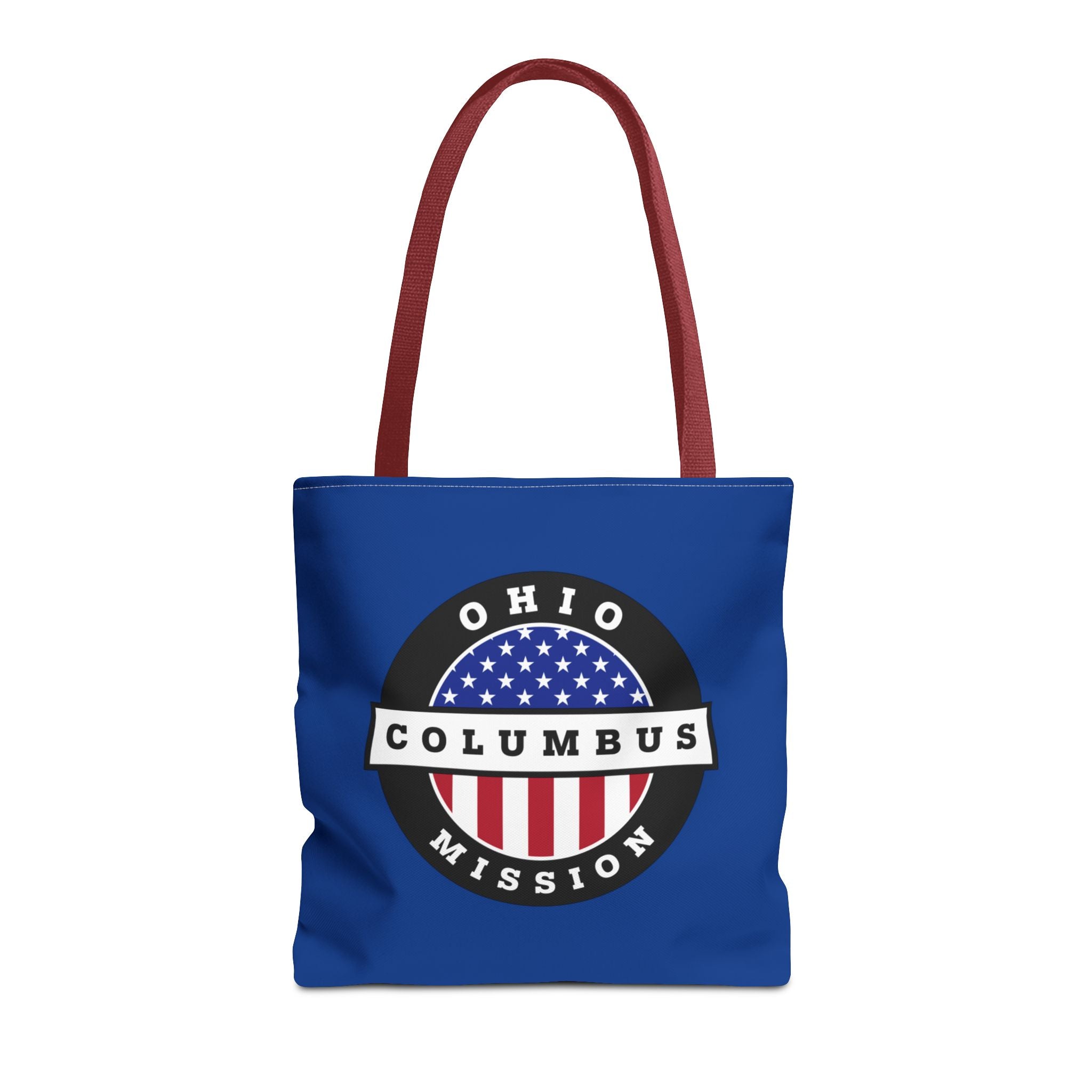 Ohio Columbus Mission USA Flag Logo Tote Bag Blue - Latter-Day Saint LDS Missionary Gift - Book of Mormon