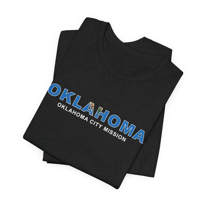 Oklahoma Oklahoma City Mission Flag Title T-shirt - Latter-Day Saint LDS Missionary Gift - Book of Mormon