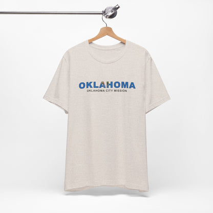 Oklahoma Oklahoma City Mission Flag Title T-shirt - Latter-Day Saint LDS Missionary Gift - Book of Mormon