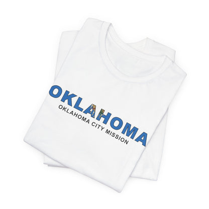 Oklahoma Oklahoma City Mission Flag Title T-shirt - Latter-Day Saint LDS Missionary Gift - Book of Mormon