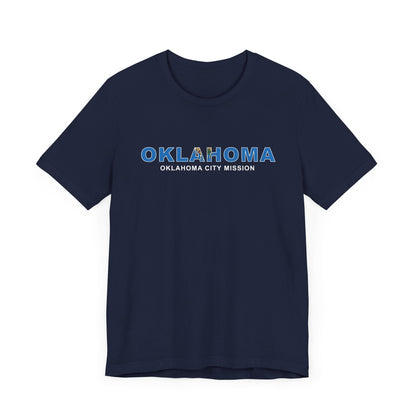 Oklahoma Oklahoma City Mission Flag Title T-shirt - Latter-Day Saint LDS Missionary Gift - Book of Mormon