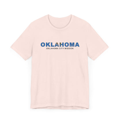 Oklahoma Oklahoma City Mission Flag Title T-shirt - Latter-Day Saint LDS Missionary Gift - Book of Mormon