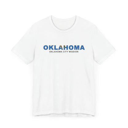 Oklahoma Oklahoma City Mission Flag Title T-shirt - Latter-Day Saint LDS Missionary Gift - Book of Mormon