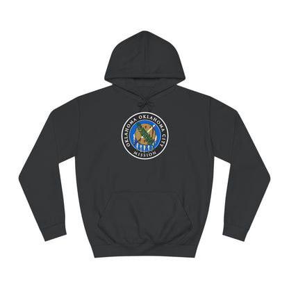 Oklahoma Oklahoma City Mission State Flag Logo (Black Border) College Hoodie