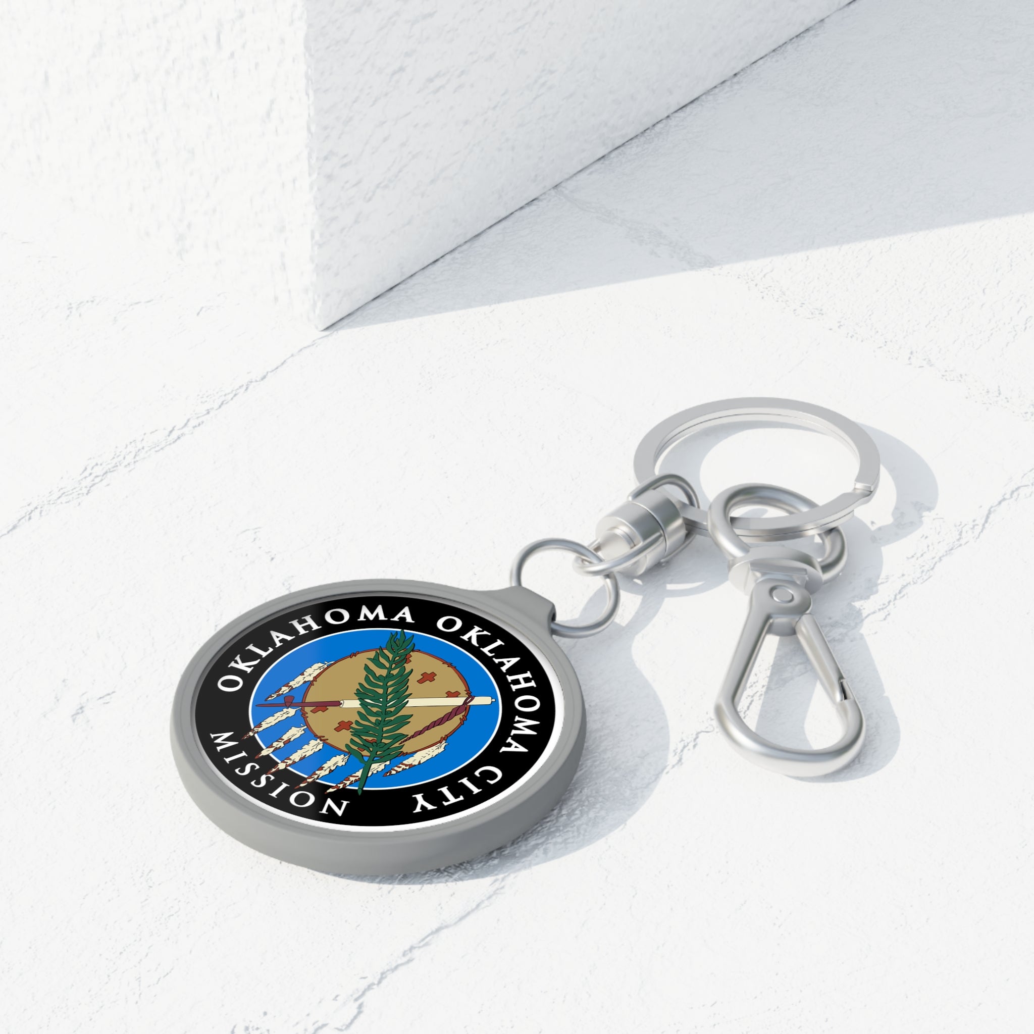 Oklahoma Oklahoma City Mission State Flag Logo Key Tag - Latter-Day Saint LDS Missionary Gift - Book of Mormon