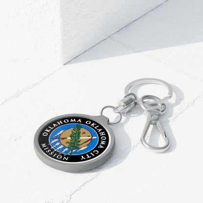 Oklahoma Oklahoma City Mission State Flag Logo Key Tag - Latter-Day Saint LDS Missionary Gift - Book of Mormon