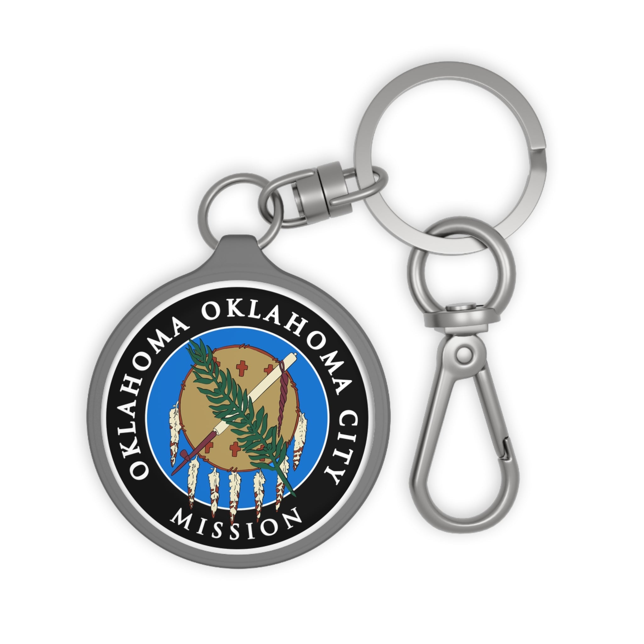 Oklahoma Oklahoma City Mission State Flag Logo Key Tag - Latter-Day Saint LDS Missionary Gift - Book of Mormon