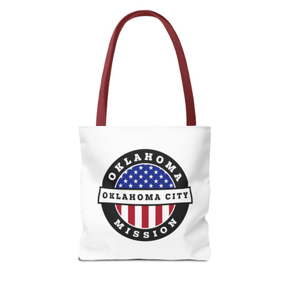 Oklahoma Oklahoma City Mission USA Flag Logo Tote Bag White - Latter-Day Saint LDS Missionary Gift - Book of Mormon