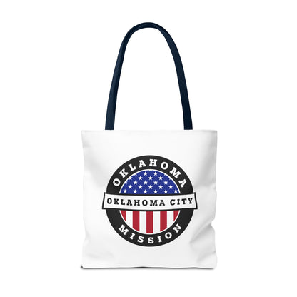 Oklahoma Oklahoma City Mission USA Flag Logo Tote Bag White - Latter-Day Saint LDS Missionary Gift - Book of Mormon