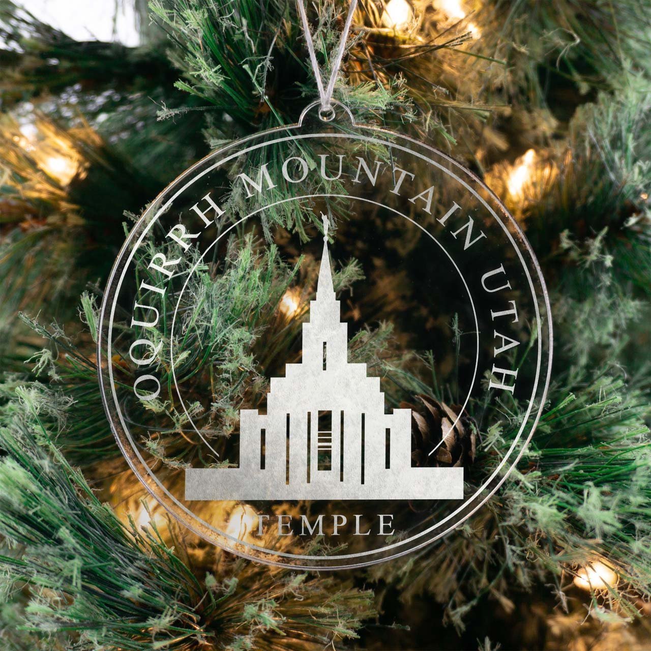 Oquirrh Mountain Utah Temple Christmas Ornament - Latter-Day Saint LDS Missionary Gift - Book of Mormon