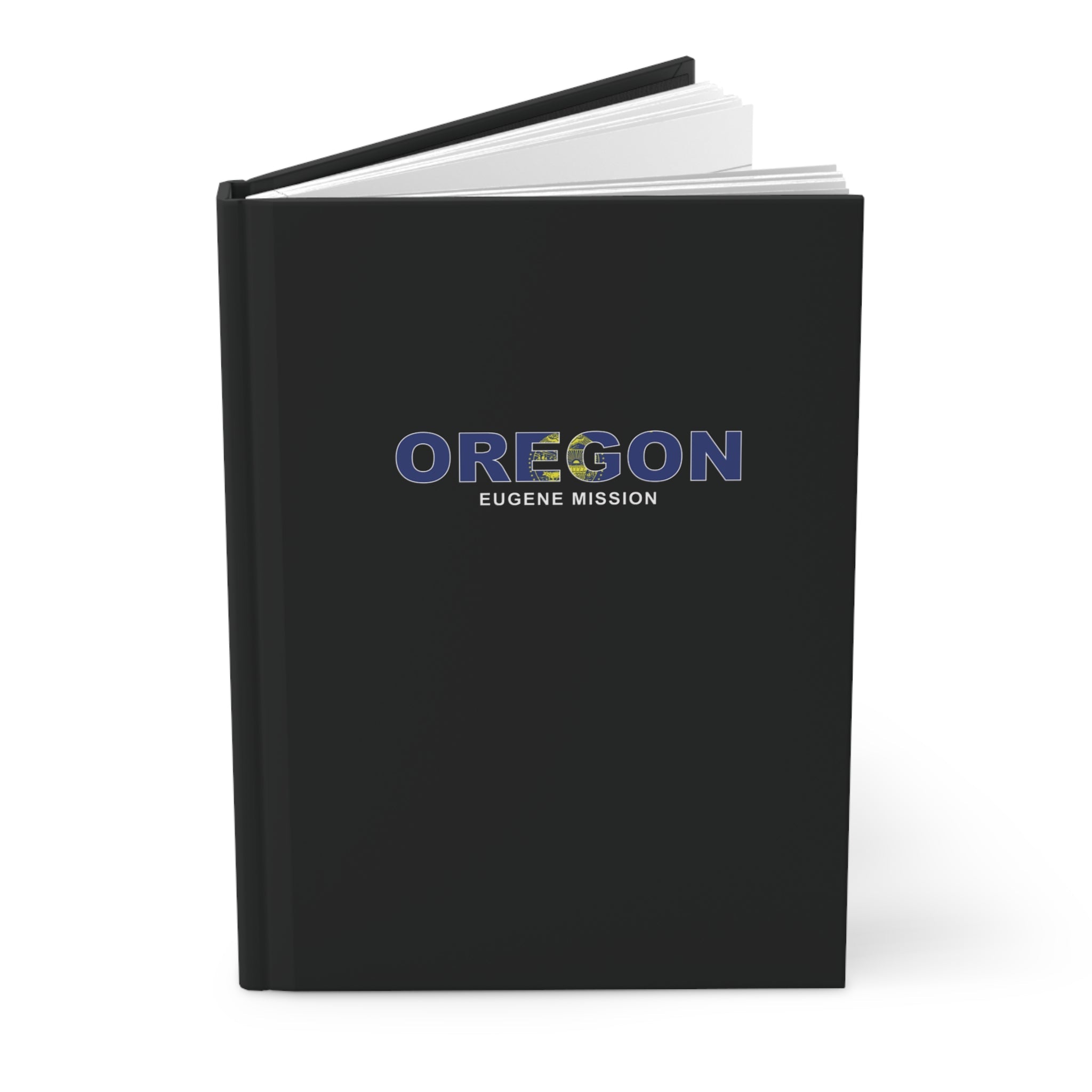 Oregon Eugene Mission Flag Title Black Hardcover Journal Matte - Latter-Day Saint LDS Missionary Gift - Book of Mormon