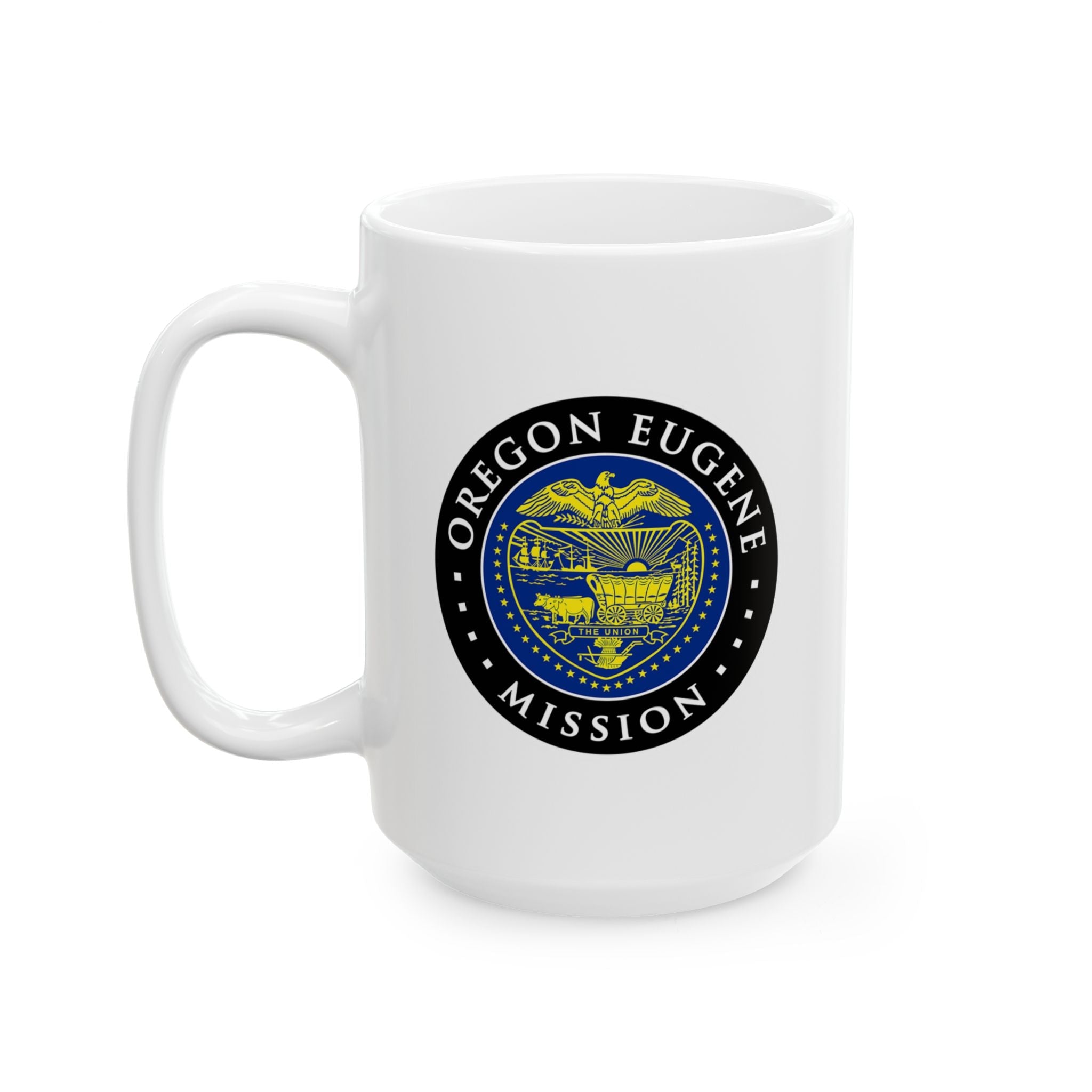 Oregon Eugene Mission State Flag Logo Ceramic Mug White - Latter-Day Saint LDS Missionary Gift - Book of Mormon