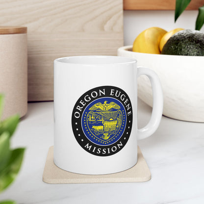 Oregon Eugene Mission State Flag Logo Ceramic Mug White - Latter-Day Saint LDS Missionary Gift - Book of Mormon