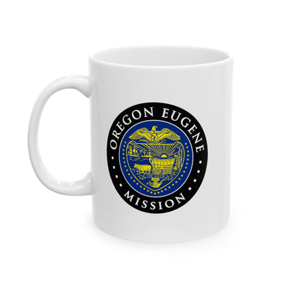 Oregon Eugene Mission State Flag Logo Ceramic Mug White - Latter-Day Saint LDS Missionary Gift - Book of Mormon