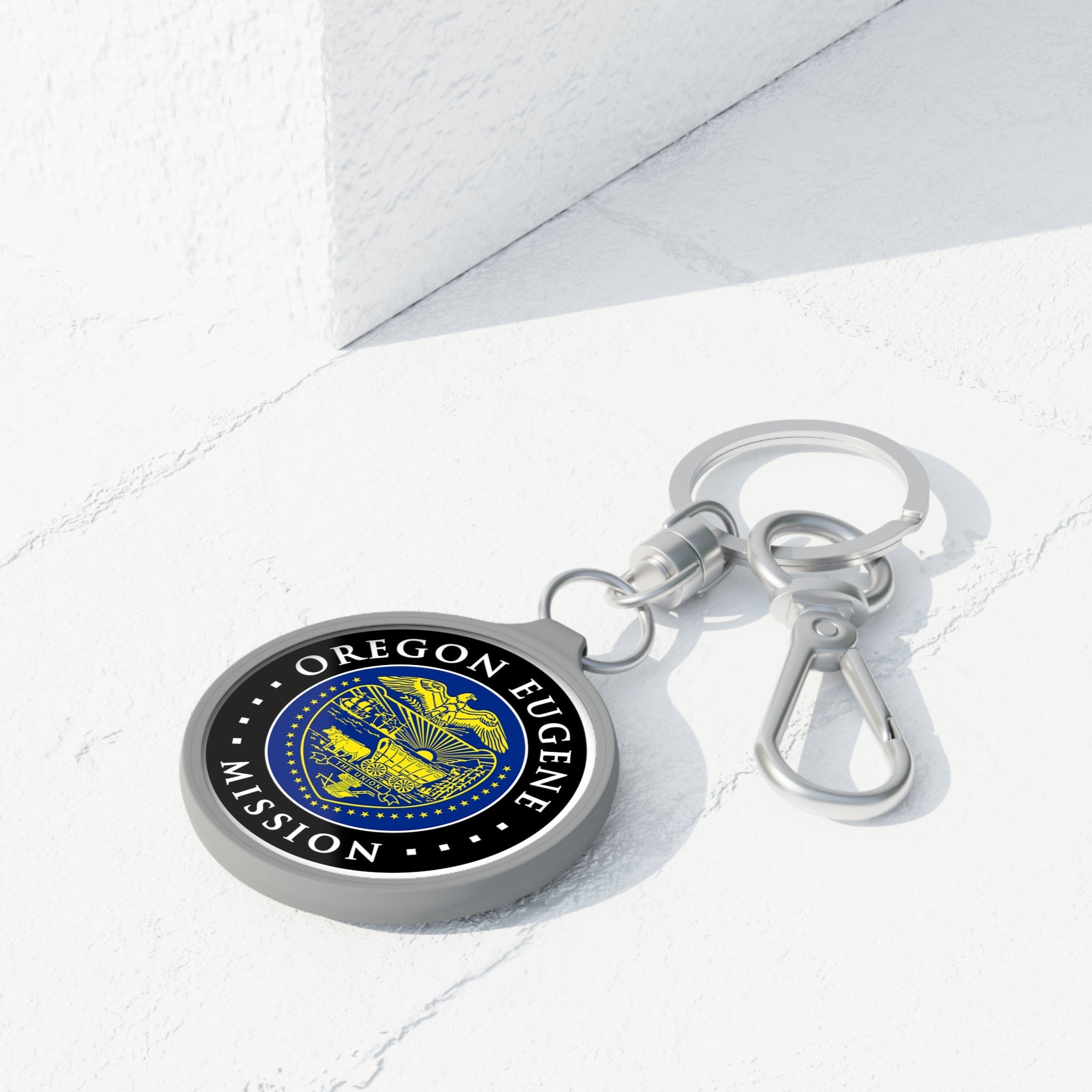 Oregon Eugene Mission State Flag Logo Key Tag - Latter-Day Saint LDS Missionary Gift - Book of Mormon