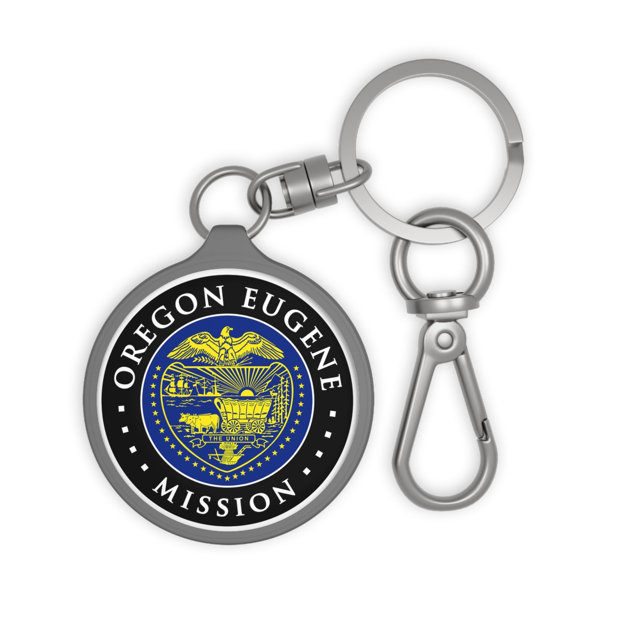 Oregon Eugene Mission State Flag Logo Key Tag - Latter-Day Saint LDS Missionary Gift - Book of Mormon