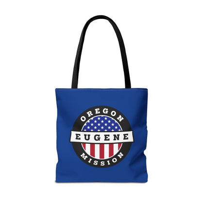 Oregon Eugene Mission USA Flag Logo Tote Bag Blue - Latter-Day Saint LDS Missionary Gift - Book of Mormon