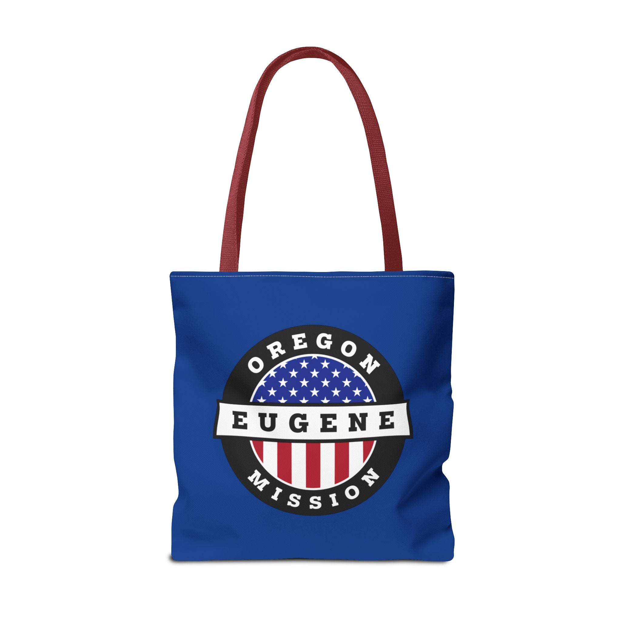 Oregon Eugene Mission USA Flag Logo Tote Bag Blue - Latter-Day Saint LDS Missionary Gift - Book of Mormon