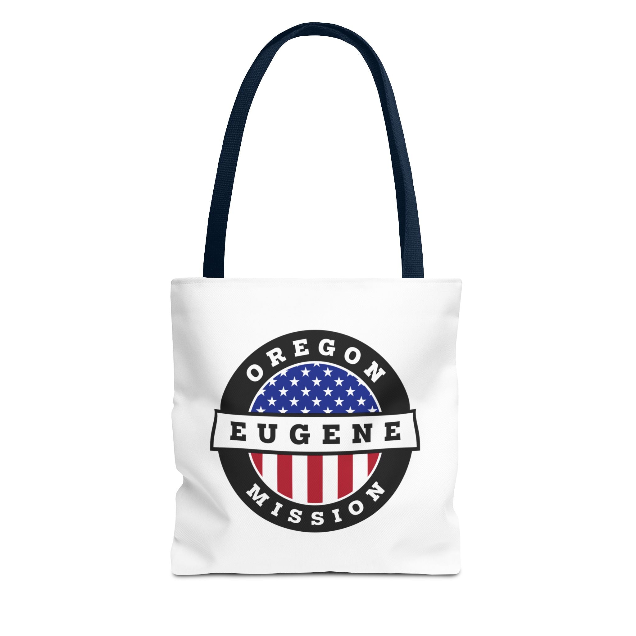 Oregon Eugene Mission USA Flag Logo Tote Bag White - Latter-Day Saint LDS Missionary Gift - Book of Mormon