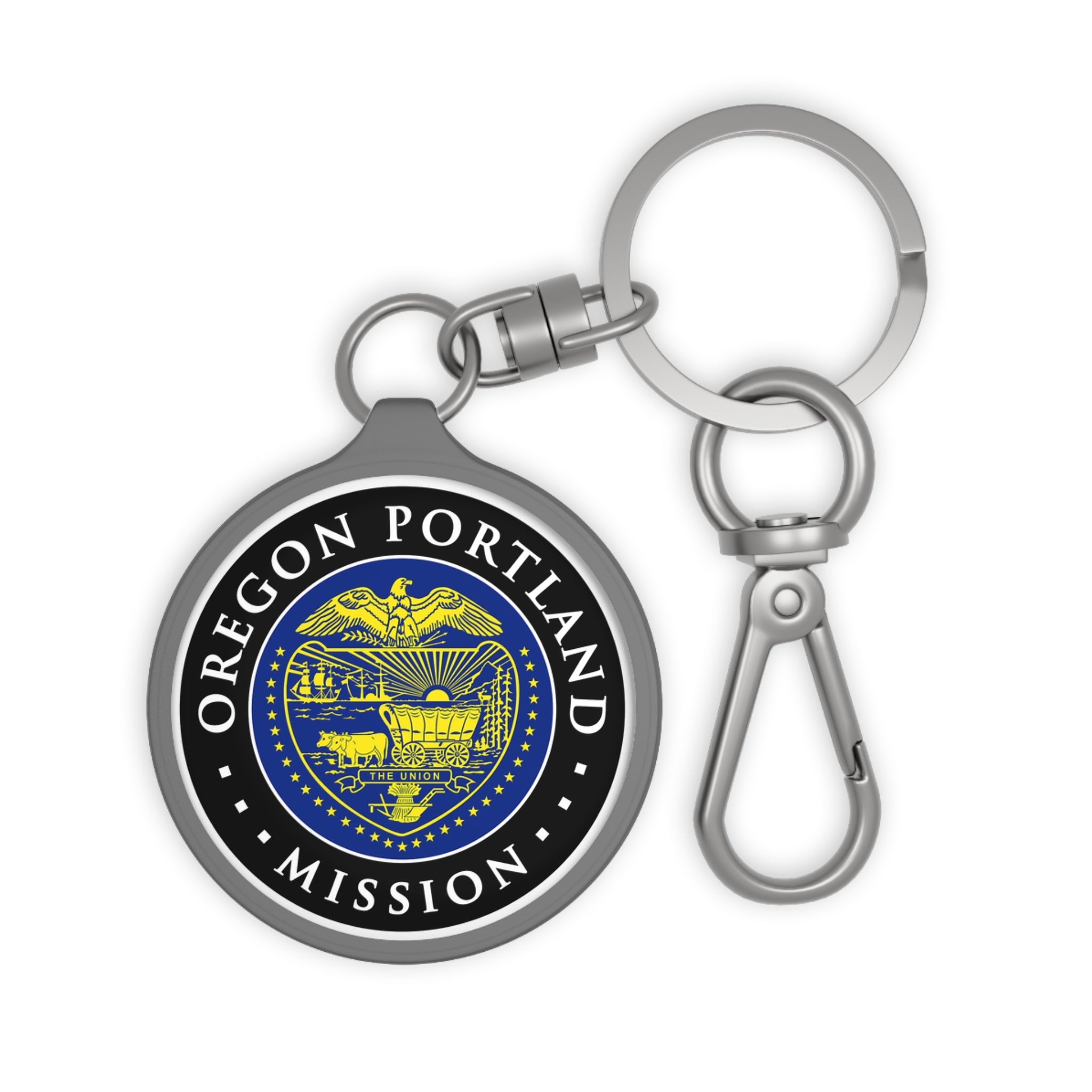Oregon Portland Mission State Flag Logo Key Tag - Latter-Day Saint LDS Missionary Gift - Book of Mormon