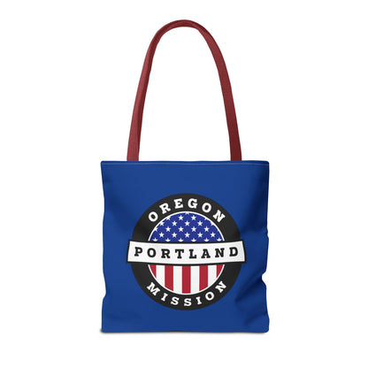 Oregon Portland Mission USA Flag Logo Tote Bag Blue - Latter-Day Saint LDS Missionary Gift - Book of Mormon