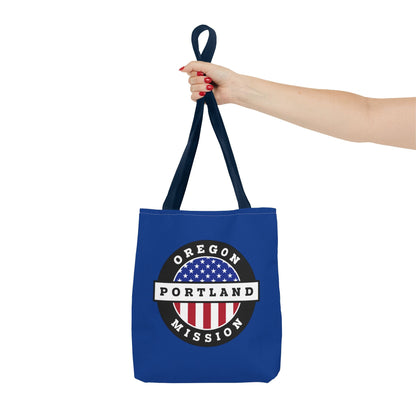 Oregon Portland Mission USA Flag Logo Tote Bag Blue - Latter-Day Saint LDS Missionary Gift - Book of Mormon