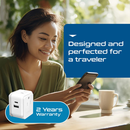 Africa Travel Adapter Set | Type E/F, G, M - USB & USB-C Ports + 2 US Outlets (PAK-AF)
