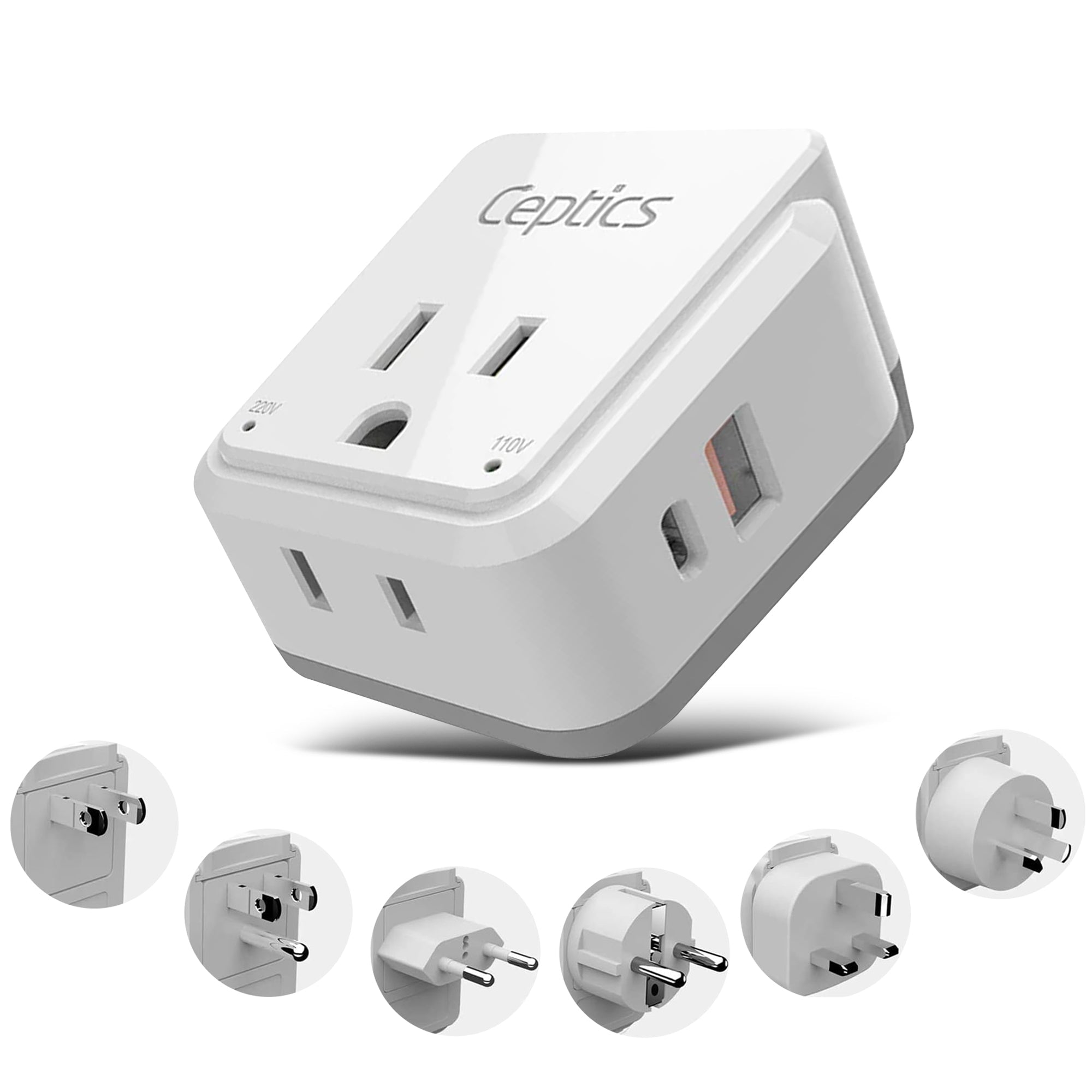 Travel Adapter Set | Type A, B, C, E/F, G, I - USB & USB-C Ports + 2 US Outlets (PAK-WS)