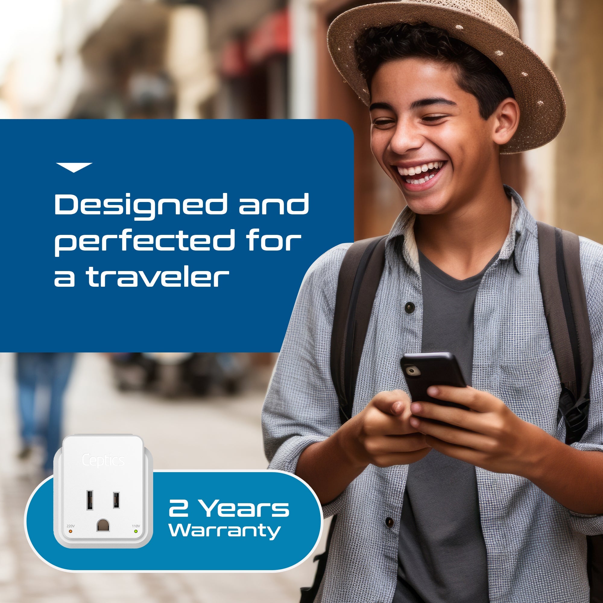 England, Hong Kong Travel Adapter | Type G - USB & USB-C Ports + 2 US Outlets (PAK-UK)