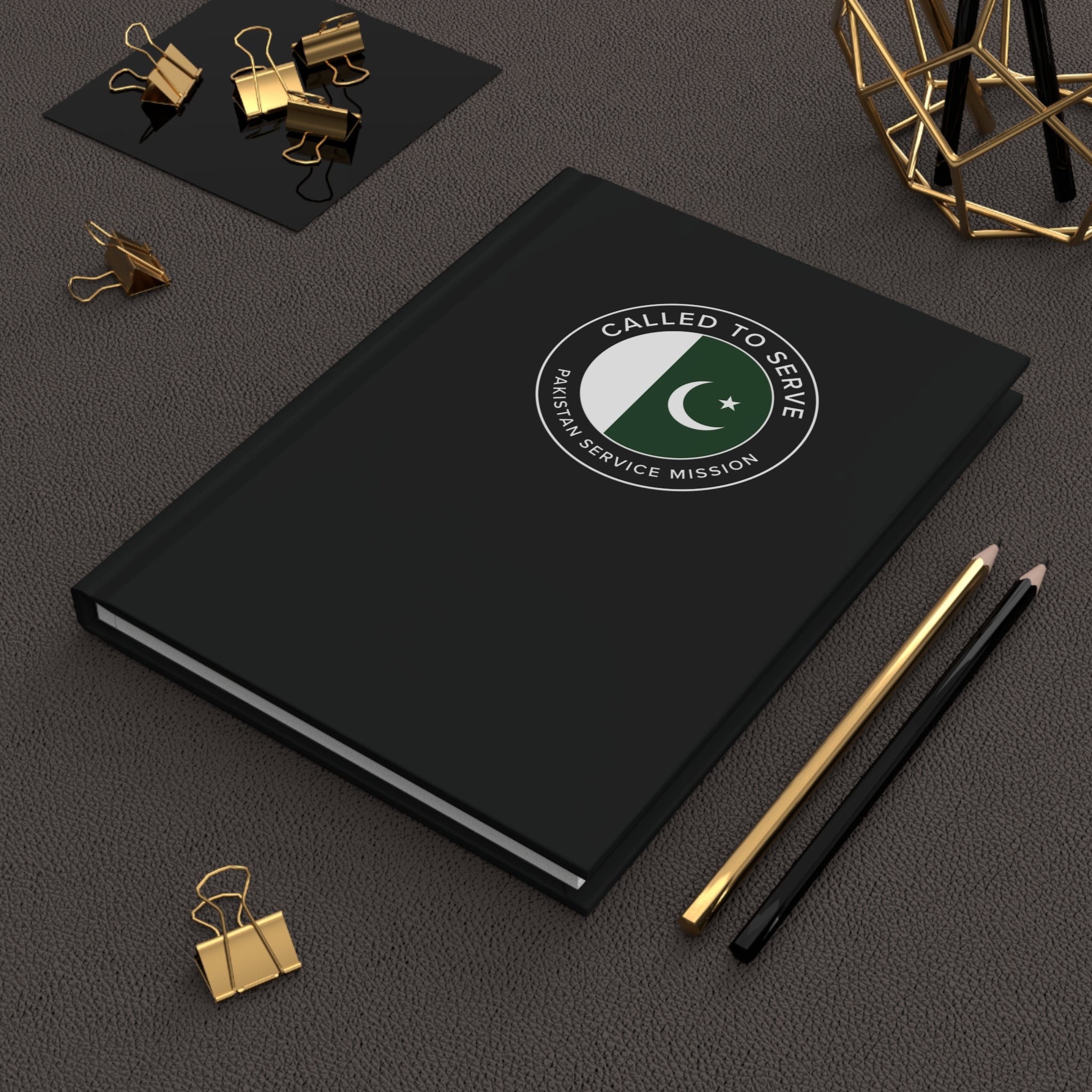 Pakistan Service Mission Circle Flag Called to Serve Black Hardcover Journal Matte - Latter-Day Saint LDS Missionary Gift - Book of Mormon