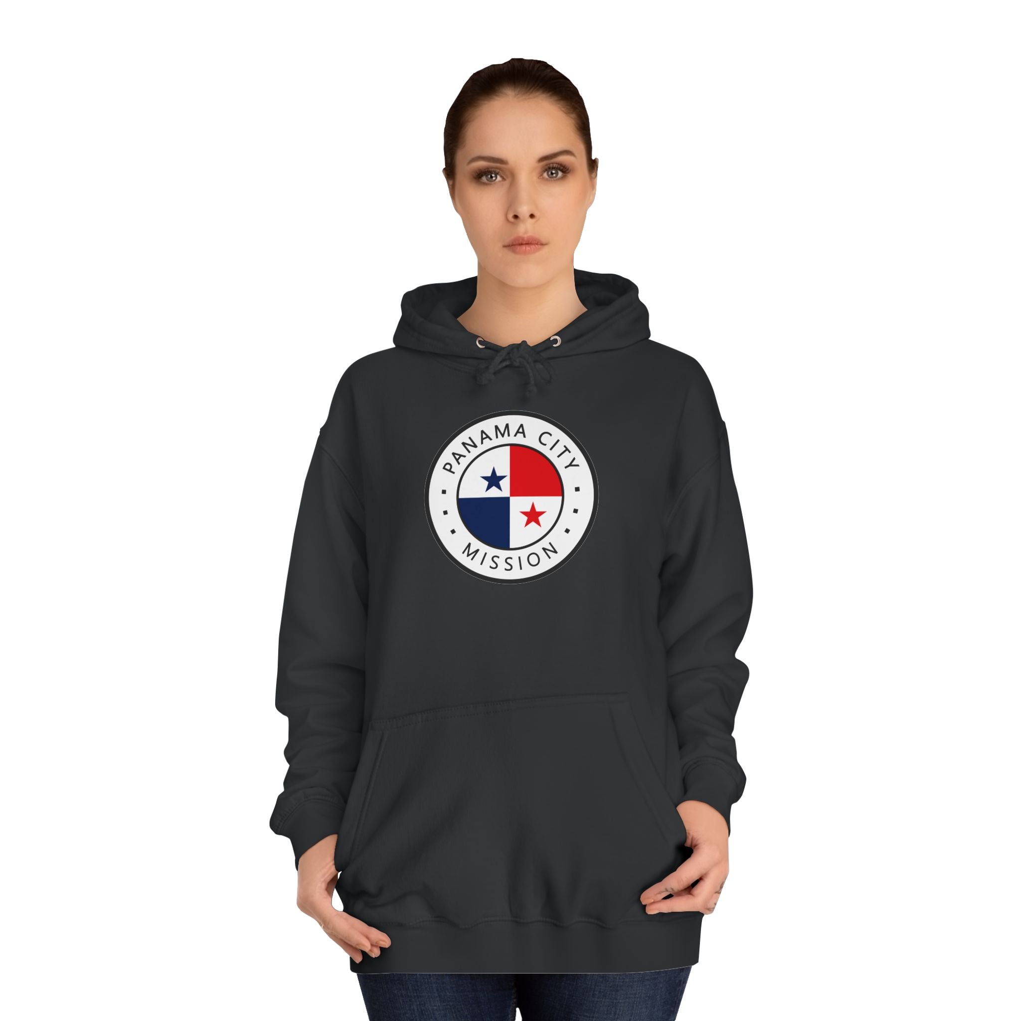 Panama Panama City Mission Flag Logo (White Border) College Hoodie - Latter-Day Saint LDS Missionary Gift - Book of Mormon