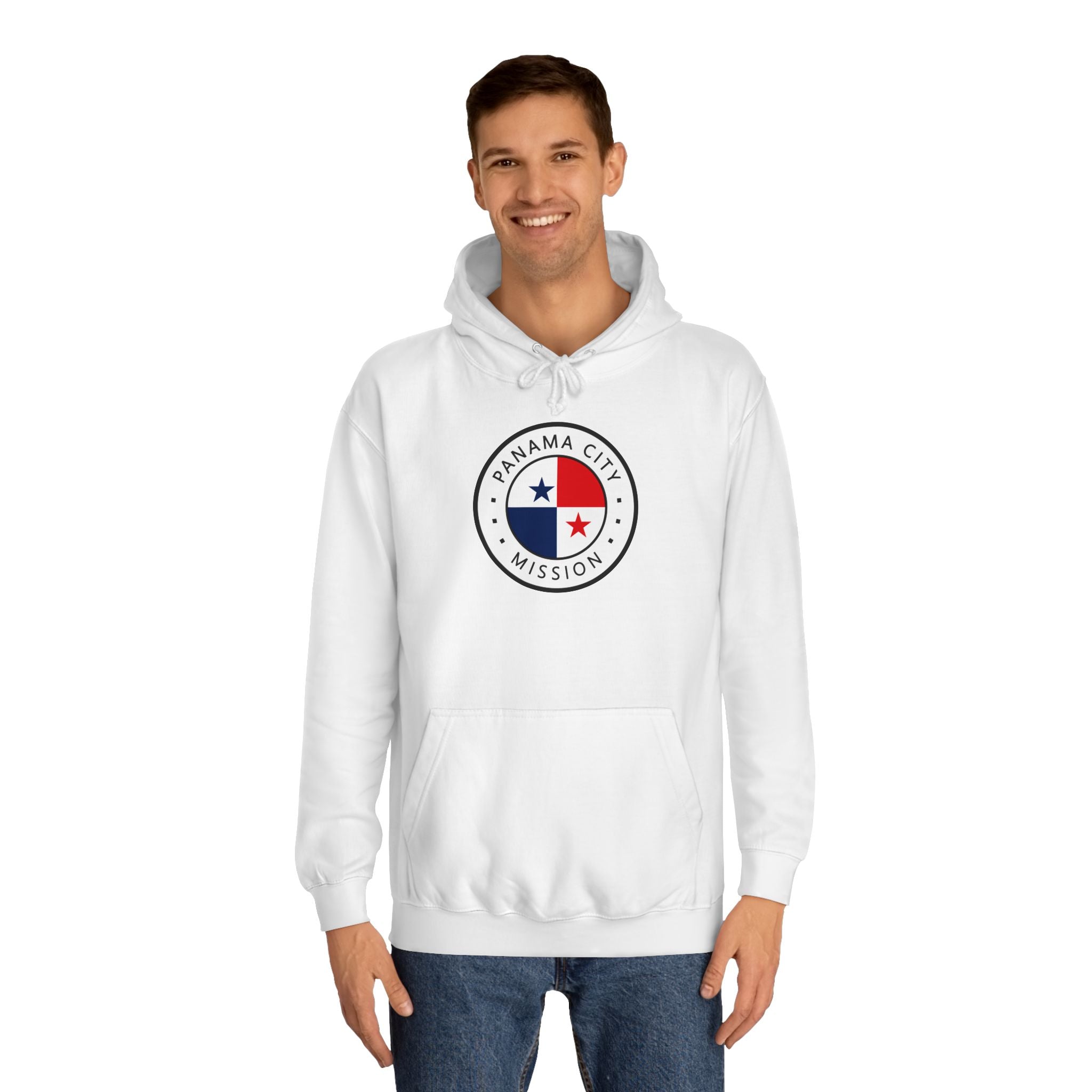 Panama Panama City Mission Flag Logo (White Border) College Hoodie - Latter-Day Saint LDS Missionary Gift - Book of Mormon