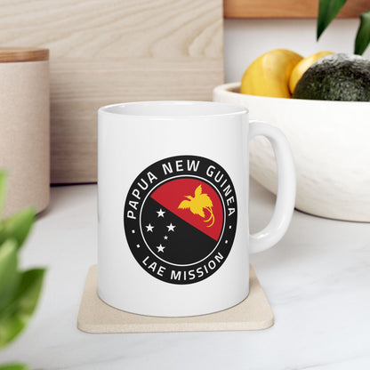 Papua New Guinea Lae Mission Circular Flag White Ceramic Mug - Latter-Day Saint LDS Missionary Gift - Book of Mormon