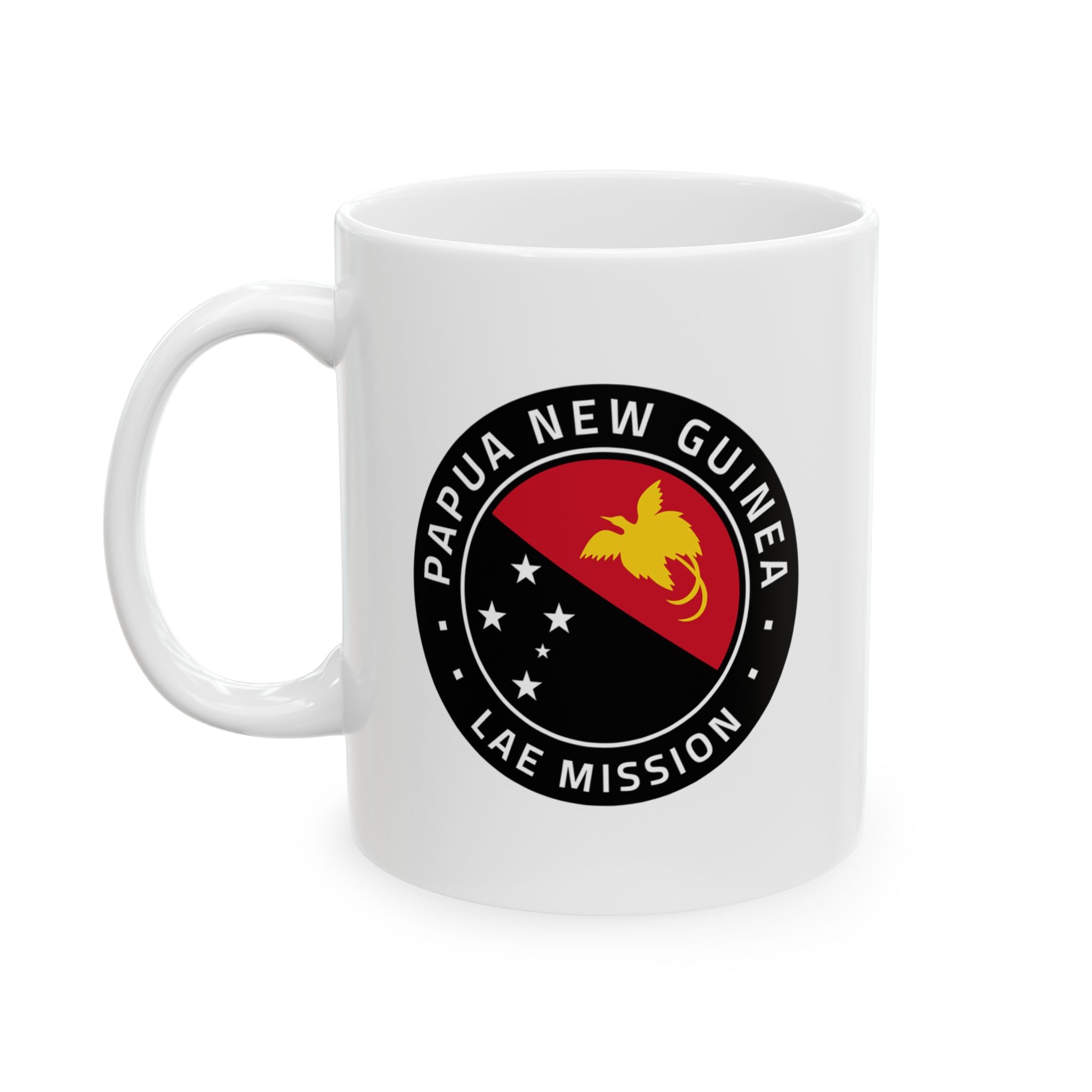 Papua New Guinea Lae Mission Circular Flag White Ceramic Mug - Latter-Day Saint LDS Missionary Gift - Book of Mormon