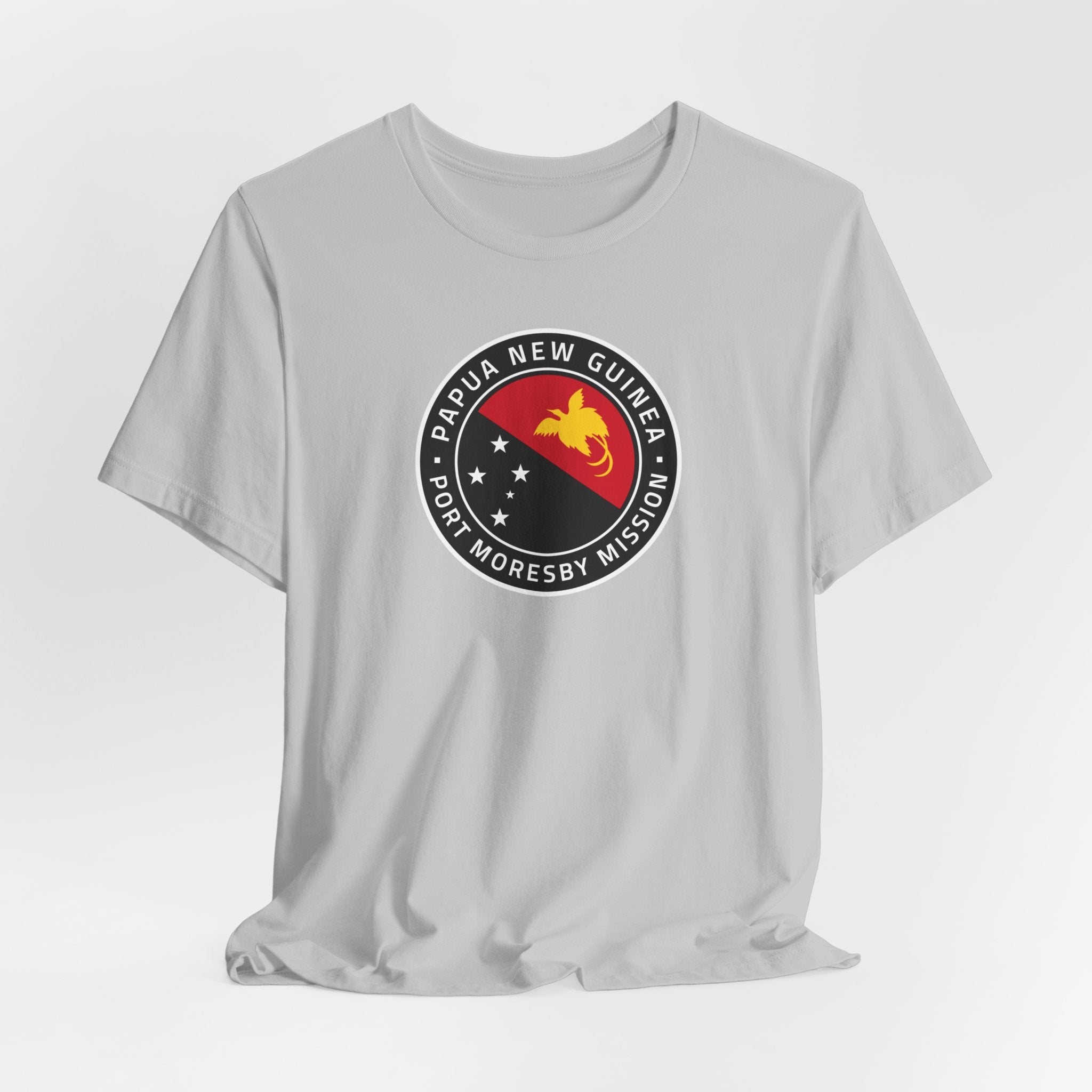 Papua New Guinea Port Moresby Mission Flag Logo (Black Border) T-shirt - Latter-Day Saint LDS Missionary Gift - Book of Mormon