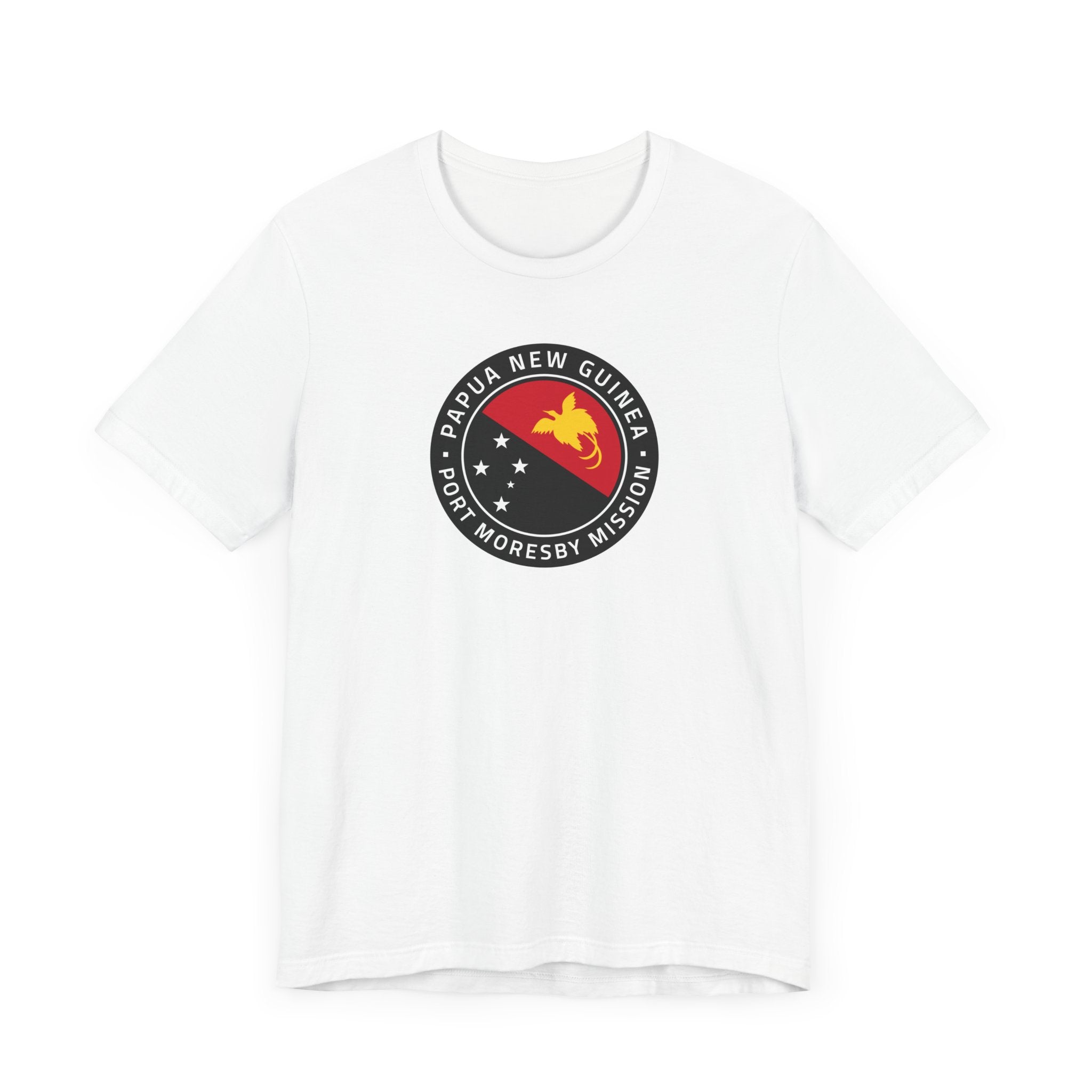 Papua New Guinea Port Moresby Mission Flag Logo (Black Border) T-shirt - Latter-Day Saint LDS Missionary Gift - Book of Mormon