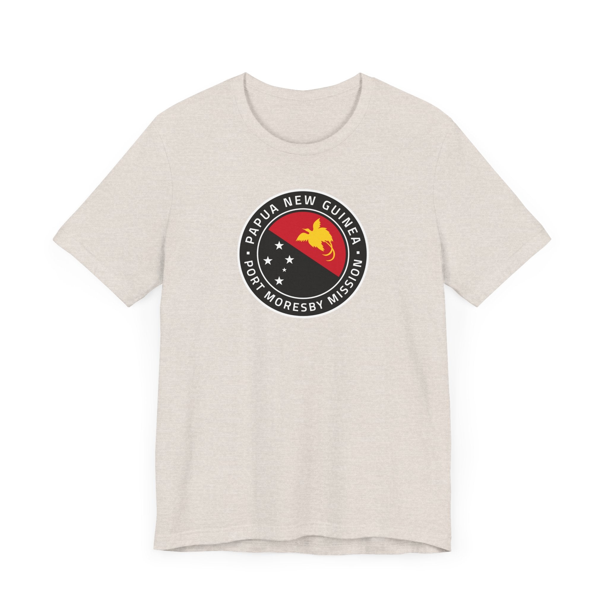 Papua New Guinea Port Moresby Mission Flag Logo (Black Border) T-shirt - Latter-Day Saint LDS Missionary Gift - Book of Mormon