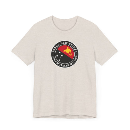 Papua New Guinea Port Moresby Mission Flag Logo (Black Border) T-shirt - Latter-Day Saint LDS Missionary Gift - Book of Mormon