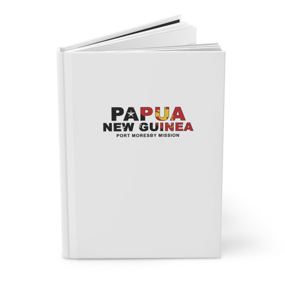 Papua New Guinea Port Moresby Mission Flag Title White Hardcover Journal Matte - Latter-Day Saint LDS Missionary Gift - Book of Mormon