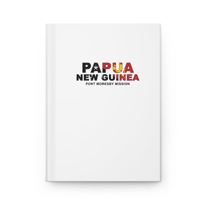 Papua New Guinea Port Moresby Mission Flag Title White Hardcover Journal Matte - Latter-Day Saint LDS Missionary Gift - Book of Mormon