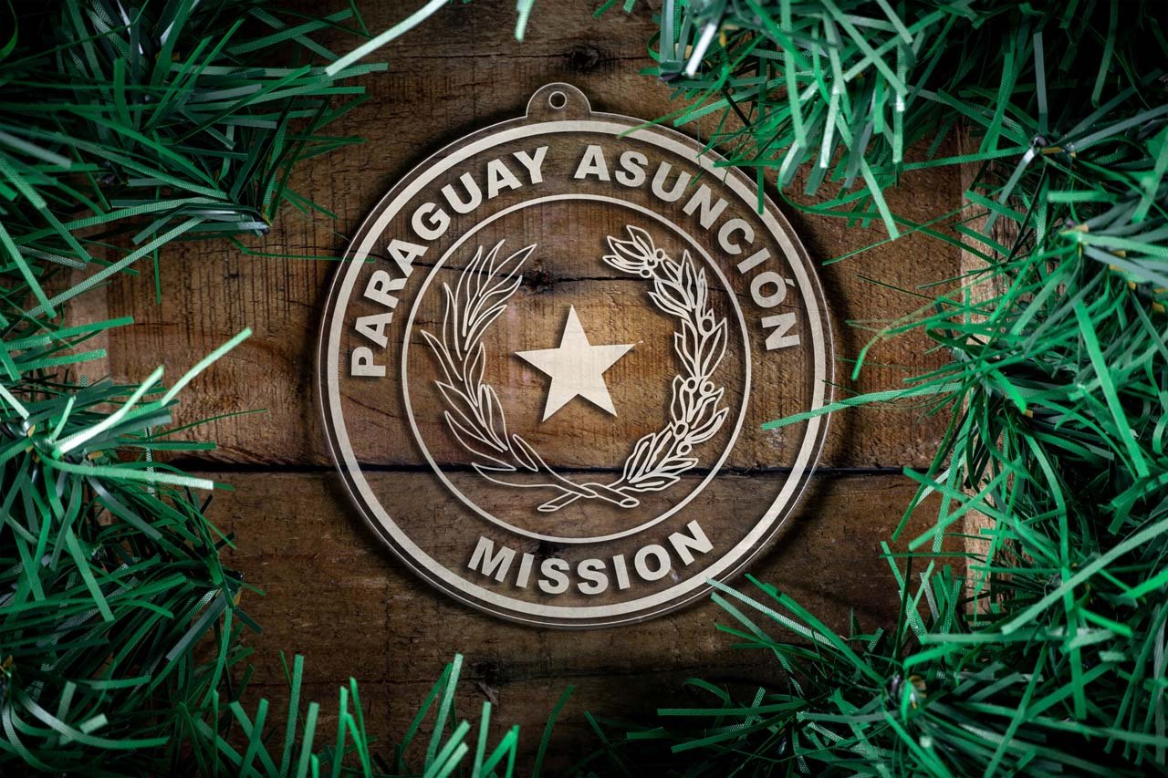 Paraguay Asuncion Mission Christmas Ornament - Latter-Day Saint LDS Missionary Gift - Book of Mormon