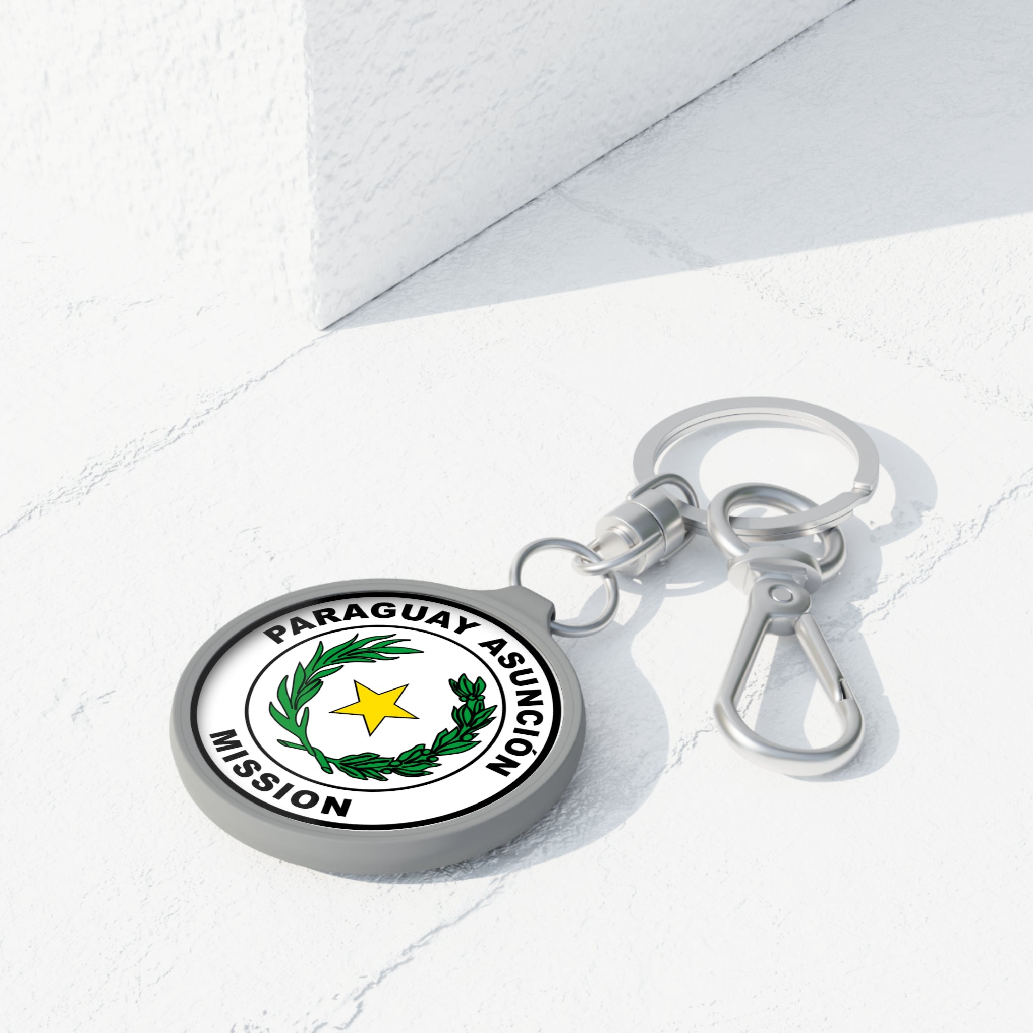 Paraguay Asuncion Mission Circle Flag Key Tag - Latter-Day Saint LDS Missionary Gift - Book of Mormon