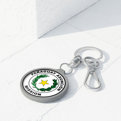 Paraguay Asuncion Mission Circle Flag Key Tag - Latter-Day Saint LDS Missionary Gift - Book of Mormon