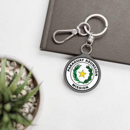 Paraguay Asuncion Mission Circle Flag Key Tag - Latter-Day Saint LDS Missionary Gift - Book of Mormon