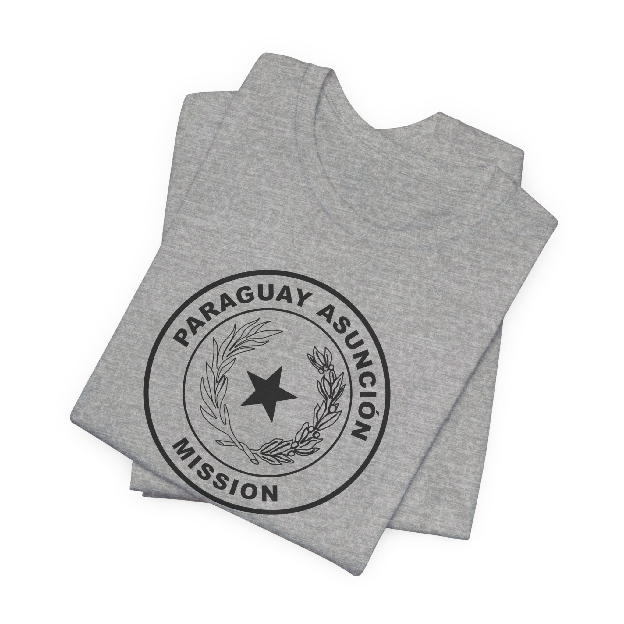 Paraguay Asuncion Mission Circular Monochrome Logo T-Shirt - Latter-Day Saint LDS Missionary Gift - Book of Mormon