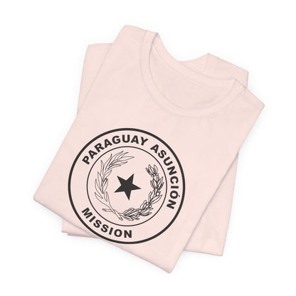 Paraguay Asuncion Mission Circular Monochrome Logo T-Shirt - Latter-Day Saint LDS Missionary Gift - Book of Mormon