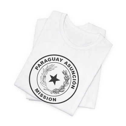 Paraguay Asuncion Mission Circular Monochrome Logo T-Shirt - Latter-Day Saint LDS Missionary Gift - Book of Mormon