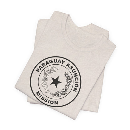 Paraguay Asuncion Mission Circular Monochrome Logo T-Shirt - Latter-Day Saint LDS Missionary Gift - Book of Mormon